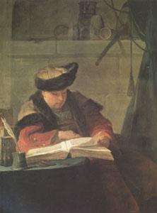 Jean Baptiste Simeon Chardin Le Souffleur(Portrait of Joseph Aved,the Painter,Known as A Chemist in His Laboratory) (mk05) France oil painting art